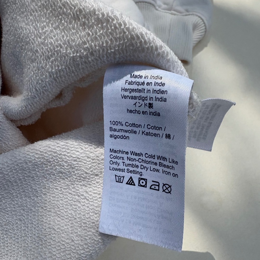 Madewell White 100% Cotton V-Neck French Terry Sweatshirt NW200 Womens Medium - Picture 4 of 5
